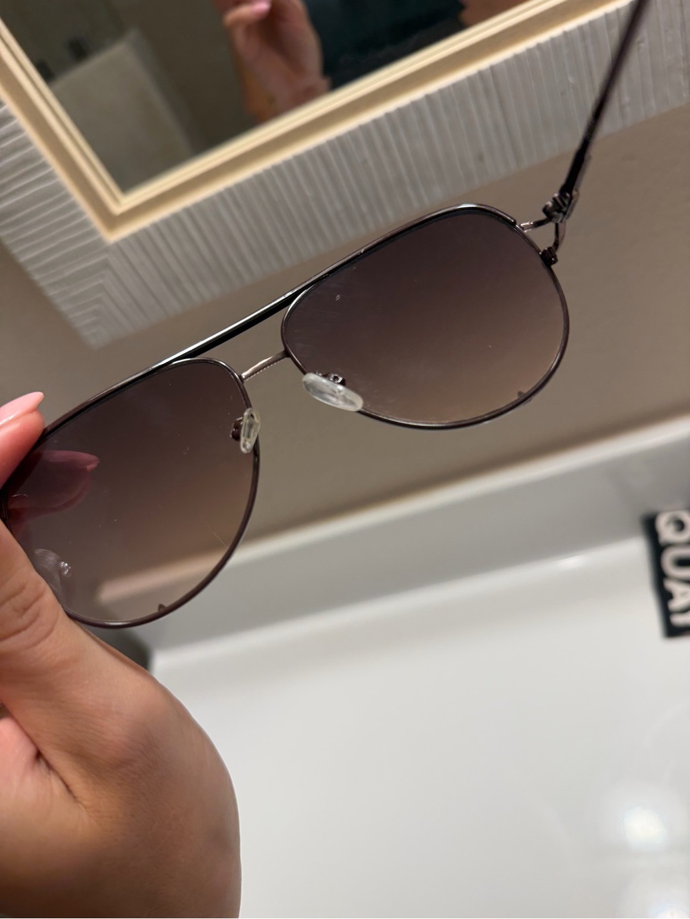 Quay Aviator Sunglasses with Brown Gradient Lenses - Picture 4 of 4